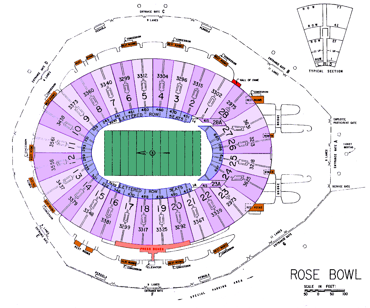 Rose Bowl Map